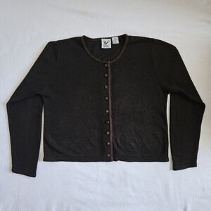 Womens Brown Cardigan Velvet Details